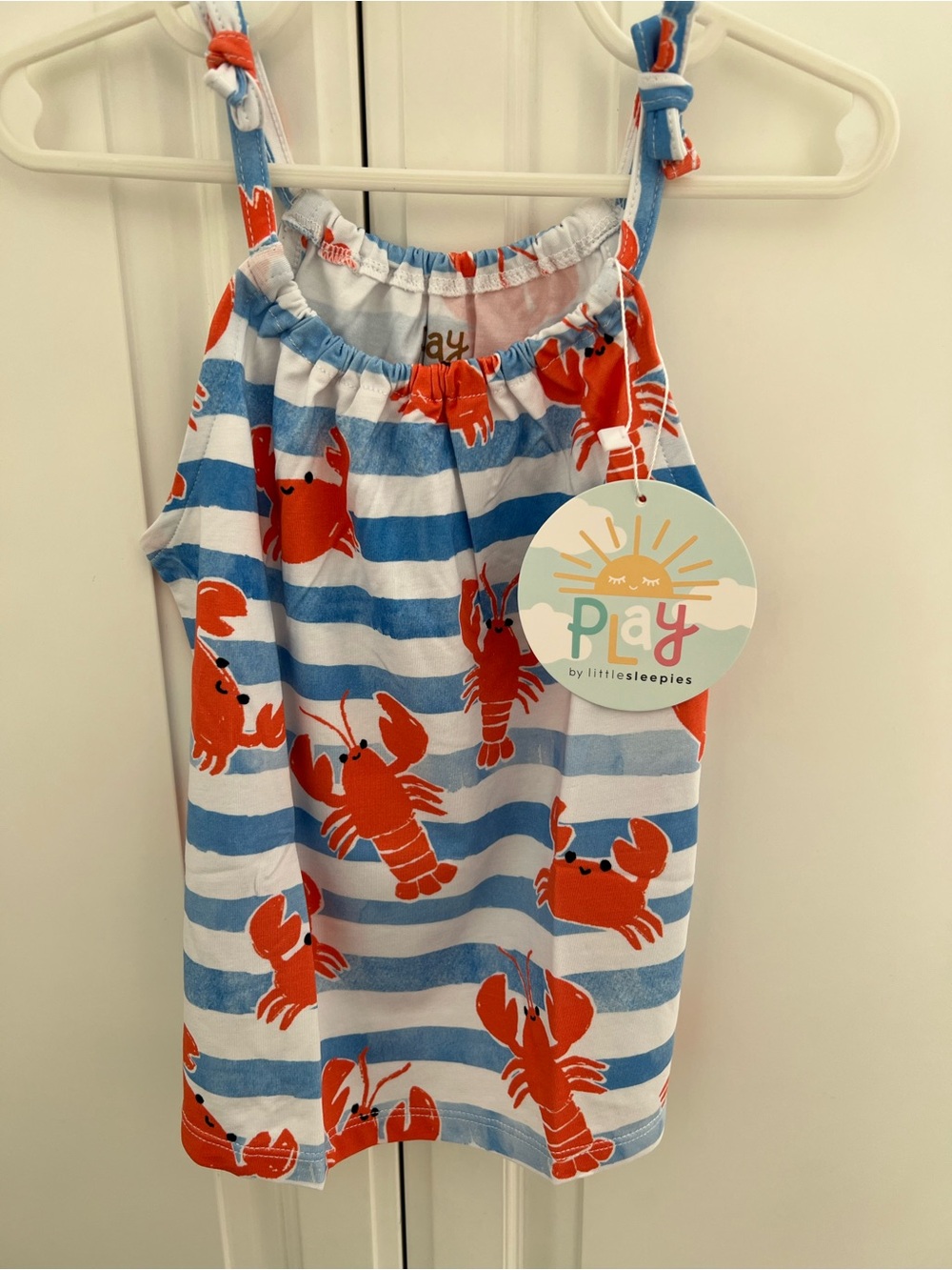 Little Sleepies Lobster & Crab Stripe Tank Top - Blue & Red